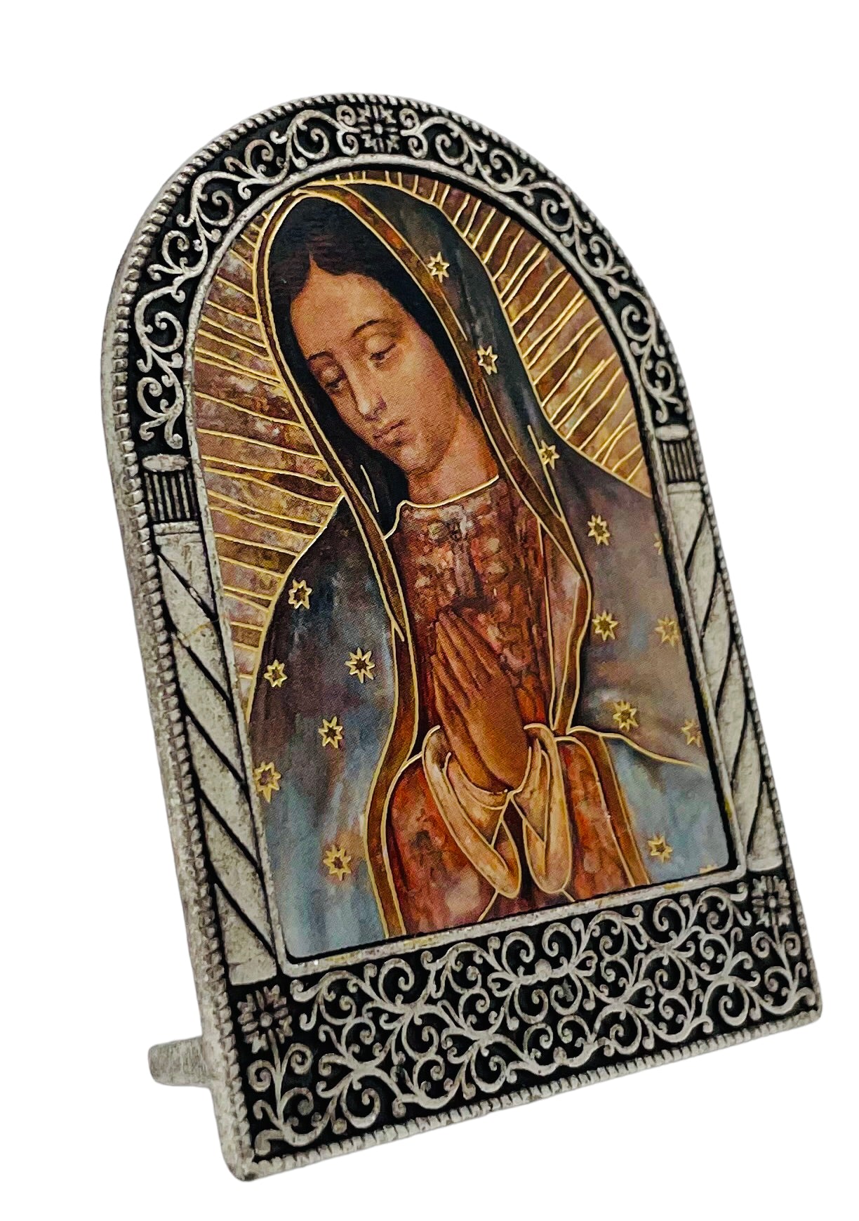 VIRGEN DE GUADALUPE ARCO DE METAL PARA SUPERFICIE PLANA