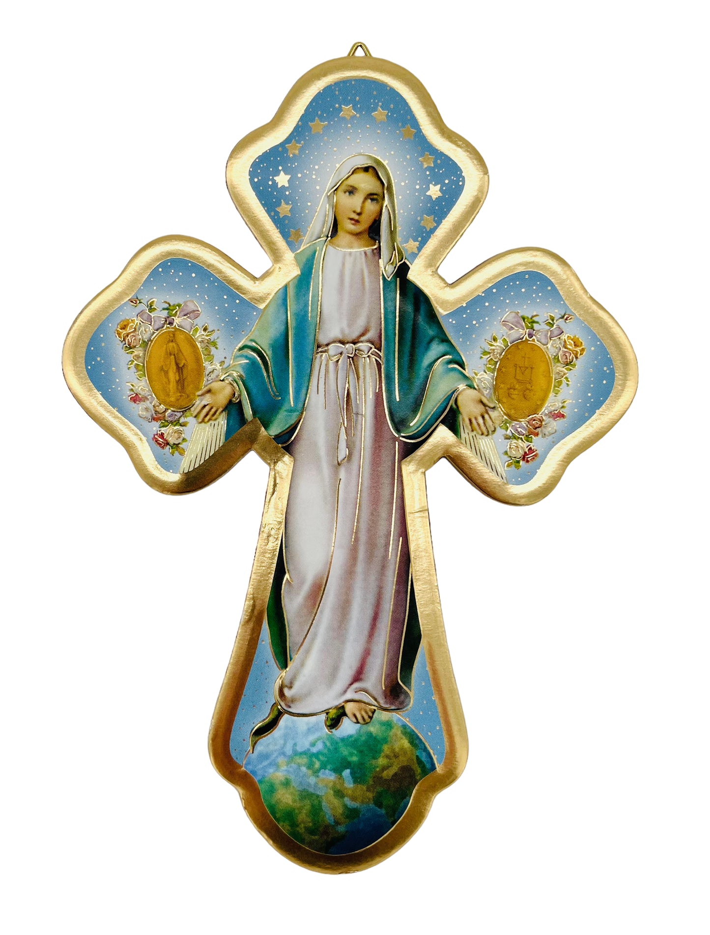 IMAGEN VIRGEN MILAGROSA EN FORMA DE CRUZ