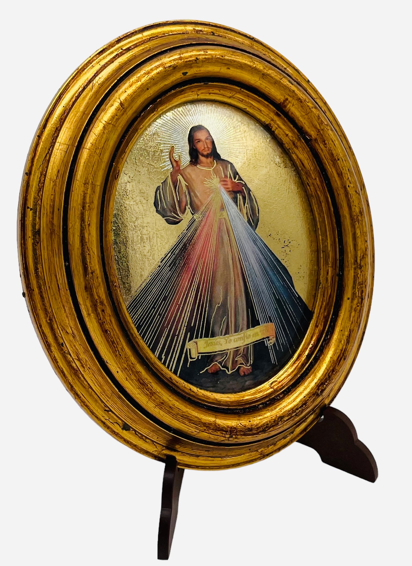 OVALO CHICO SEÑOR DE LA MISERICORDIA HOJA DE ORO