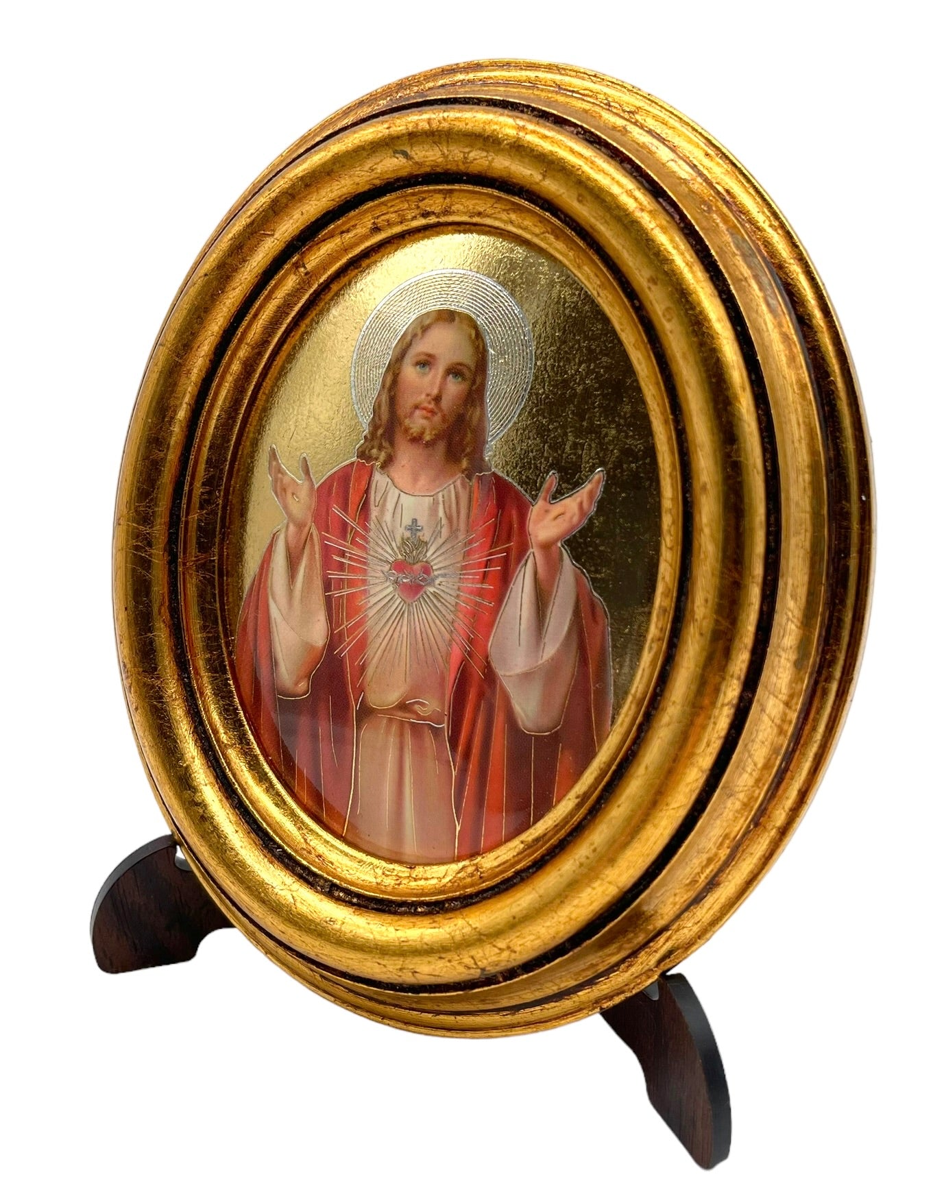 OVALO CHICO SAGRADO CORAZÓN DE JESÚS HOJA DE ORO
