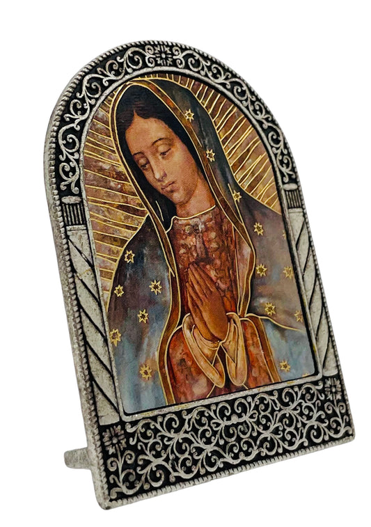 VIRGEN DE GUADALUPE ARCO DE METAL PARA SUPERFICIE PLANA