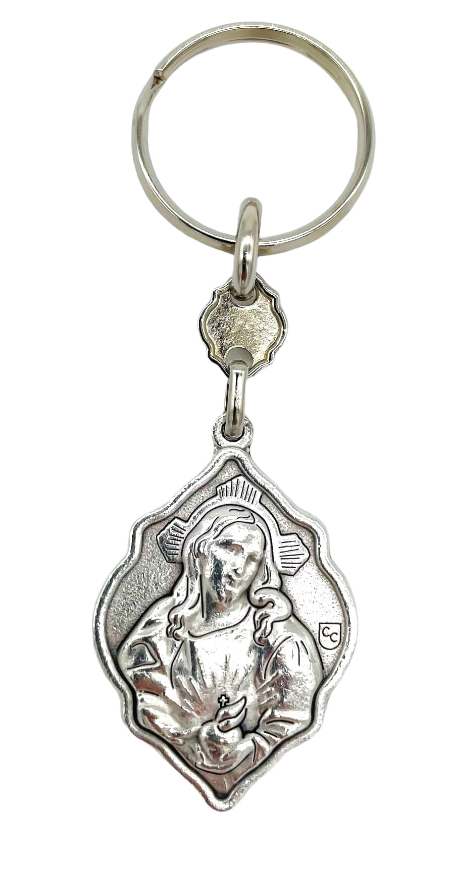 LLAVERO ESCAPULARIO DE METAL SAGRADO CORAZÓN/VIRGEN DEL CARMEN