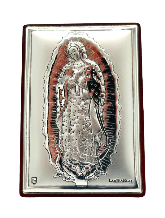 ICONO DE PLATA VIRGEN DE GUADALUPE