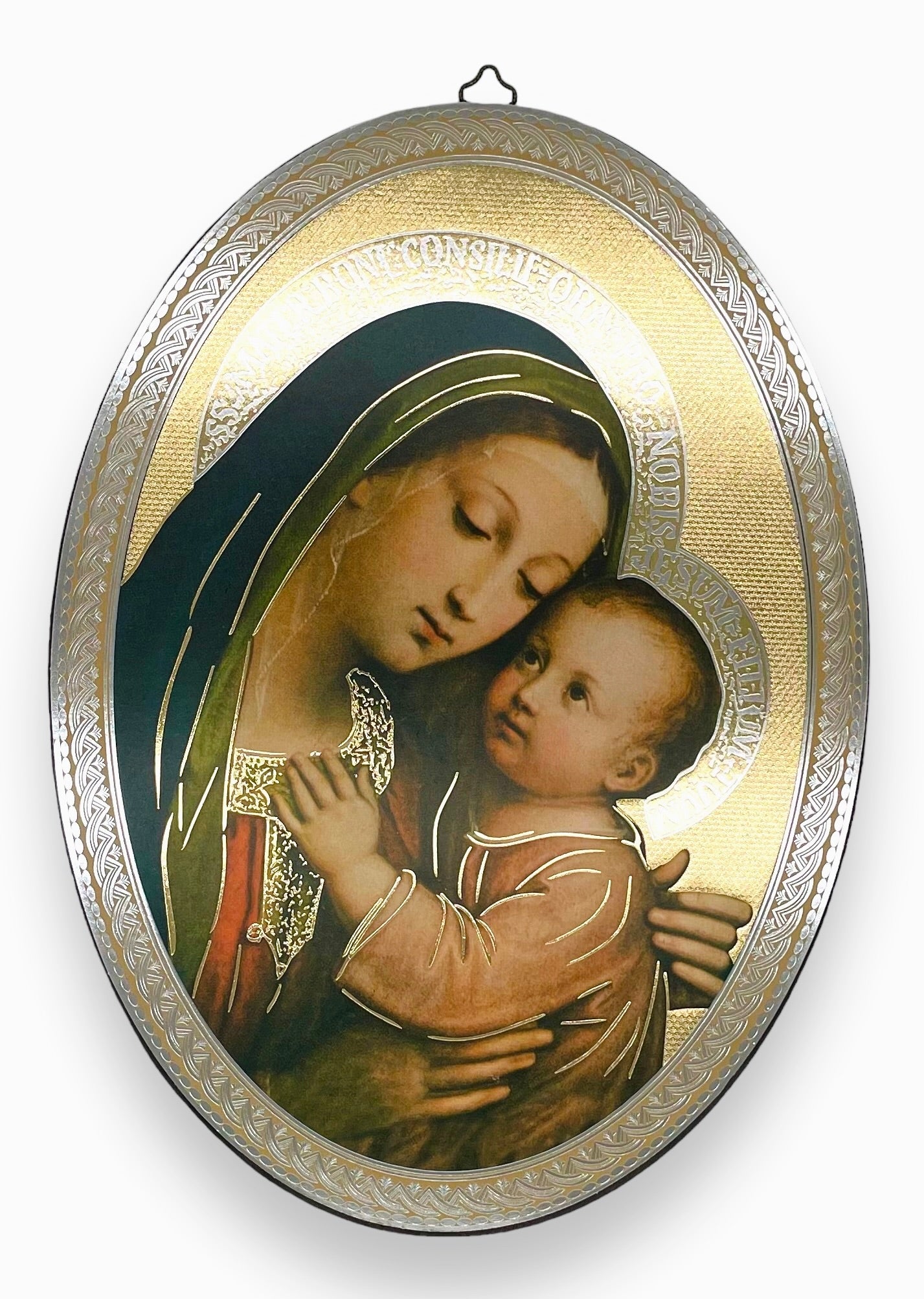 ÓVALO GRANDE VIRGEN DEL BUEN CONSEJO EN MADERA