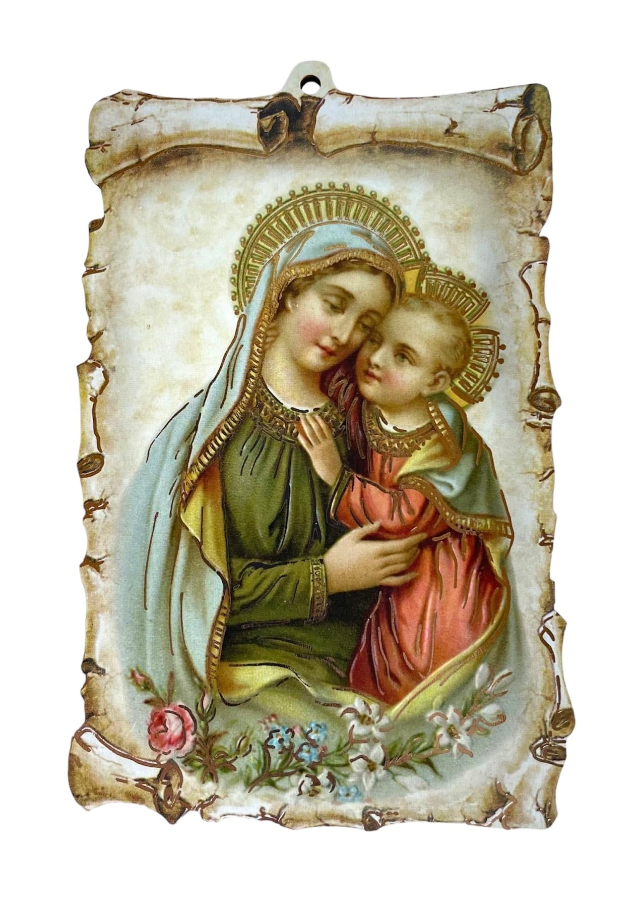 ÍCONO ESTILO PERGAMINO DE LA VIRGEN DEL BUEN CONSEJO