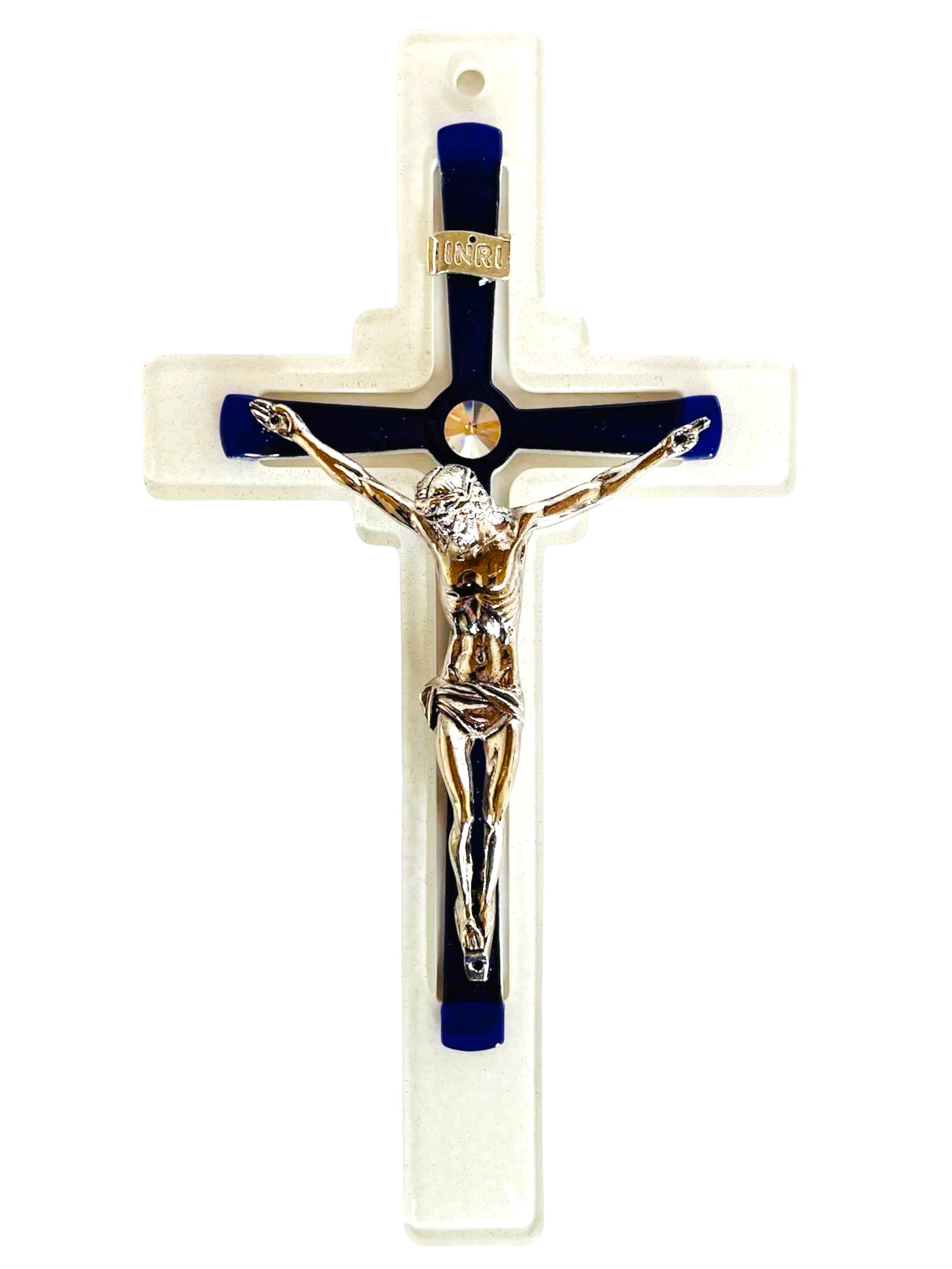 CRUCIFIJO DE CRISTAL DE MURANO