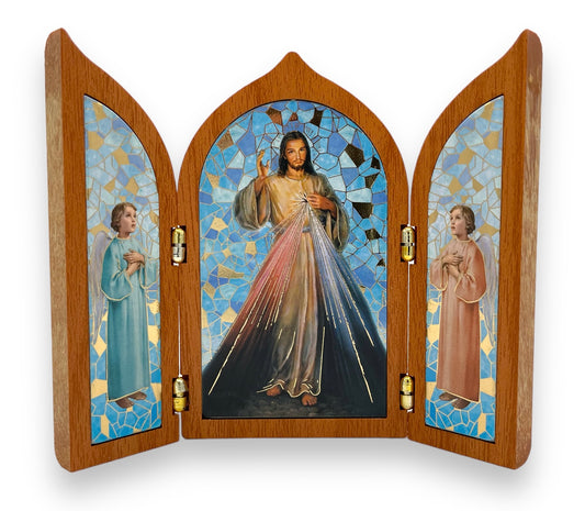 TRIPTICO DEL SEÑOR DE LA MISERICORDIA  FONDO AZUL