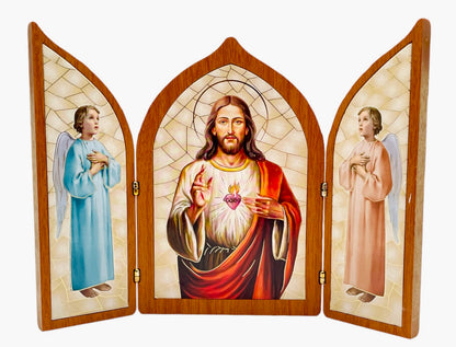 TRIPTICO GRANDE SAGRADO CORAZÓN DE JESÚS