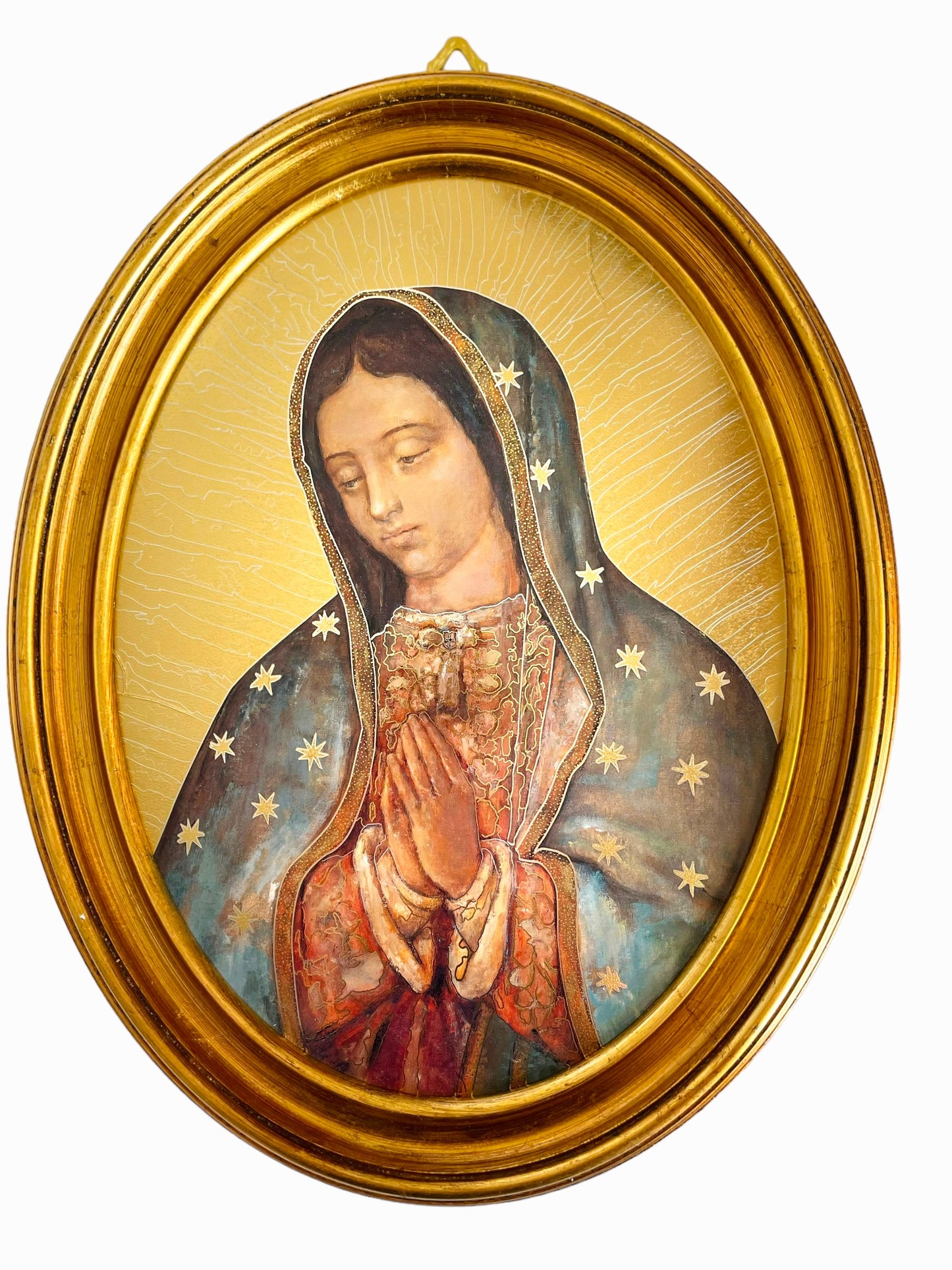 OVALO GRANDE VIRGEN DE GUADALUPE HOJA DE ORO ITALIANO