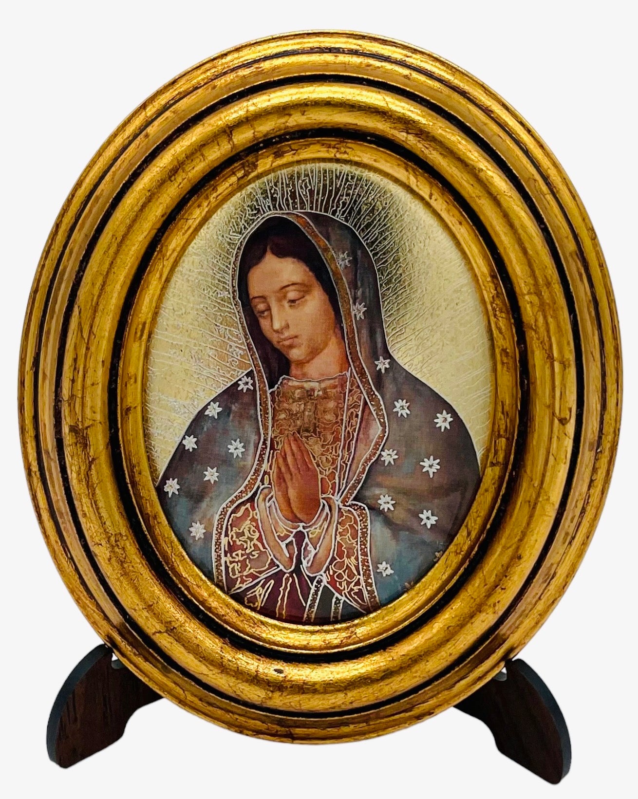 OVALO CHICO VIRGEN DE GUADALUPE HOJA DE ORO