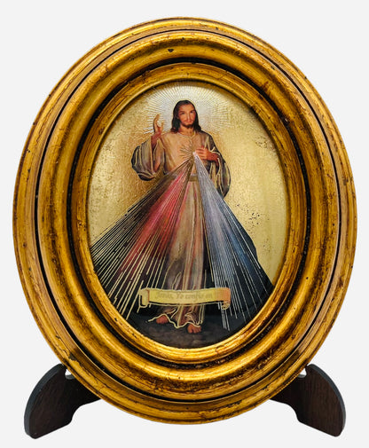 OVALO CHICO SEÑOR DE LA MISERICORDIA HOJA DE ORO