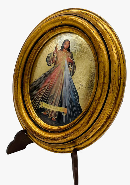 OVALO CHICO SEÑOR DE LA MISERICORDIA HOJA DE ORO