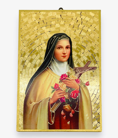 Icono Dorado Mosaico Santa Teresita del Niño Jesús